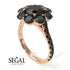 Glamorous Black Diamond Halo Engagement Ring - Amaya No. 38